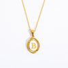 Wholesale Stainless Steel Letter Oval Pendant Necklace With Dripping Oil Treatment For Women