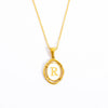 Wholesale Stainless Steel Letter Oval Pendant Necklace With Dripping Oil Treatment For Women