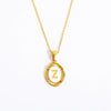 Wholesale Stainless Steel Letter Oval Pendant Necklace With Dripping Oil Treatment For Women