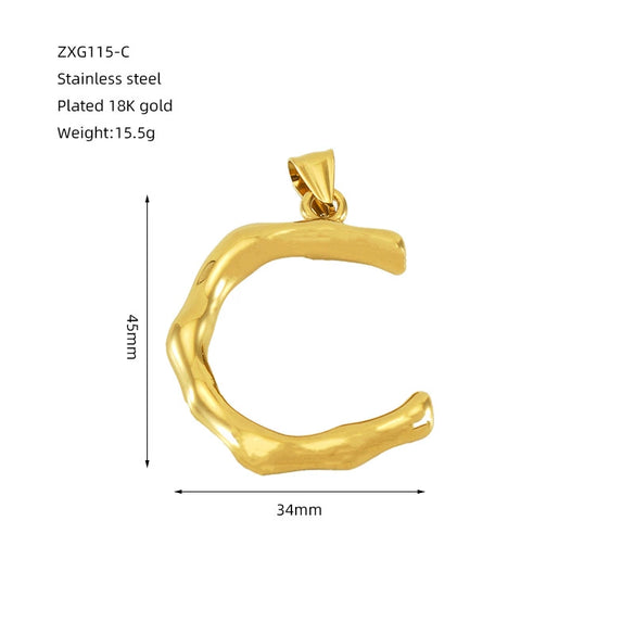 Wholesale Stainless Steel Letter Pendant Clavicle Chain With Electroplating And Concaveconvex Design