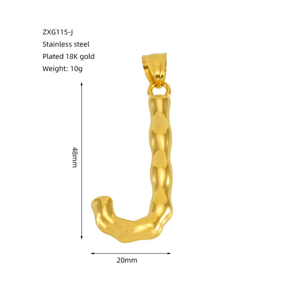 Wholesale Stainless Steel Letter Pendant Clavicle Chain With Electroplating And Concaveconvex Design