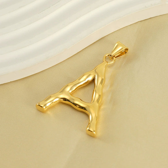 Wholesale Stainless Steel Letter Pendant Clavicle Chain With Electroplating And Concaveconvex Design
