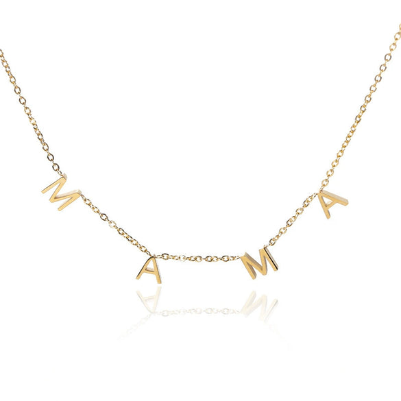 Wholesale Stainless Steel Letter Pendant Necklace Electroplated Unisex Clavicle Chain