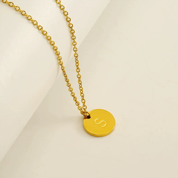 Wholesale 316L Stainless Steel Letter Pendant Necklace For Female