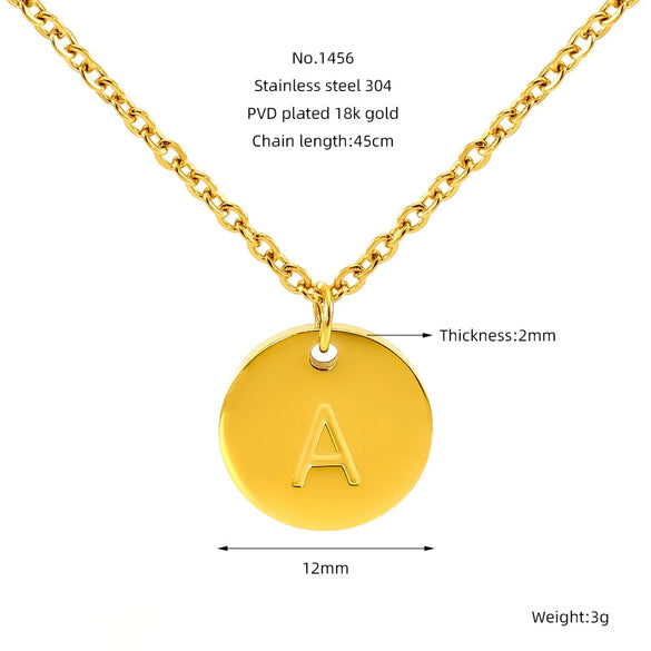 Wholesale 316L Stainless Steel Letter Pendant Necklace For Female