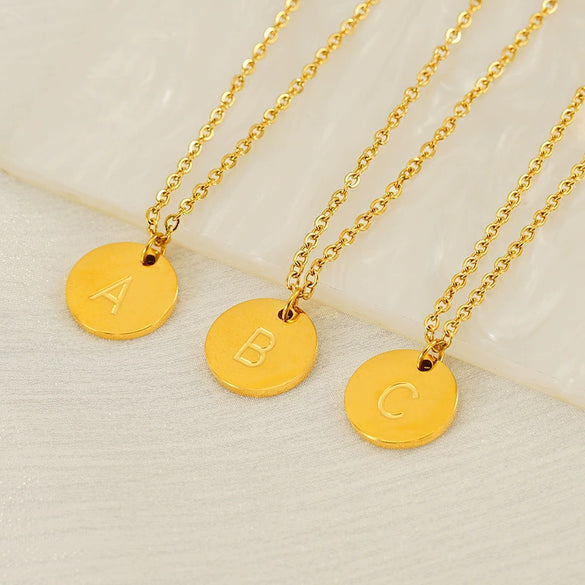 Wholesale 316L Stainless Steel Letter Pendant Necklace For Female