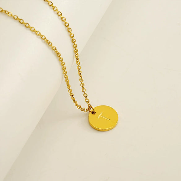 Wholesale 316L Stainless Steel Letter Pendant Necklace For Female