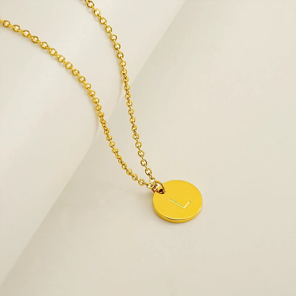 Wholesale 316L Stainless Steel Letter Pendant Necklace For Female
