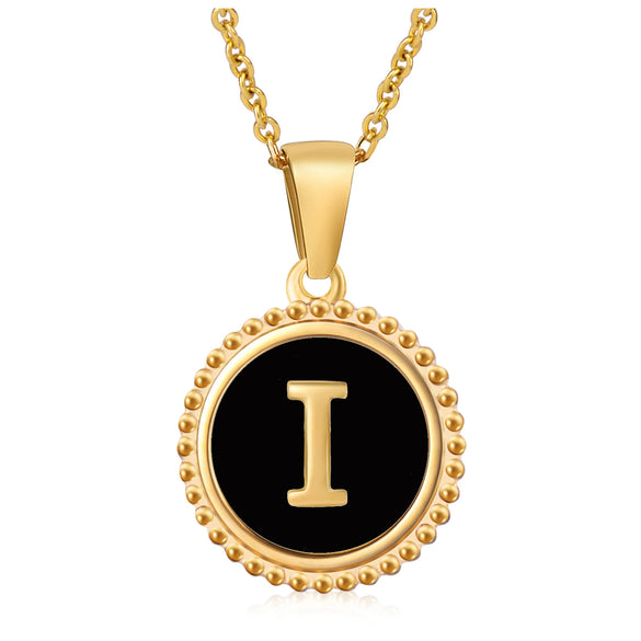 Wholesale 316L Stainless Steel Letter Pendant Necklace With Dripping Oil Design And Vacuum Electroplating In Furnace For Unisex