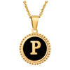 Wholesale 316L Stainless Steel Letter Pendant Necklace With Dripping Oil Design And Vacuum Electroplating In Furnace For Unisex