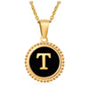 Wholesale 316L Stainless Steel Letter Pendant Necklace With Dripping Oil Design And Vacuum Electroplating In Furnace For Unisex