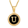 Wholesale 316L Stainless Steel Letter Pendant Necklace With Dripping Oil Design And Vacuum Electroplating In Furnace For Unisex