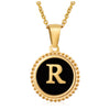 Wholesale 316L Stainless Steel Letter Pendant Necklace With Dripping Oil Design And Vacuum Electroplating In Furnace For Unisex