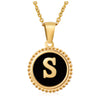 Wholesale 316L Stainless Steel Letter Pendant Necklace With Dripping Oil Design And Vacuum Electroplating In Furnace For Unisex