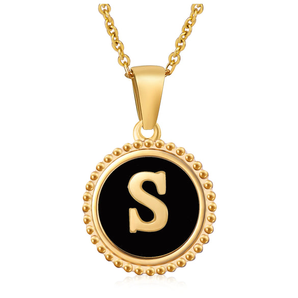 Wholesale 316L Stainless Steel Letter Pendant Necklace With Dripping Oil Design And Vacuum Electroplating In Furnace For Unisex