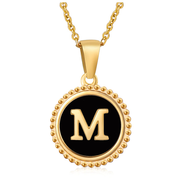 Wholesale 316L Stainless Steel Letter Pendant Necklace With Dripping Oil Design And Vacuum Electroplating In Furnace For Unisex