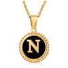 Wholesale 316L Stainless Steel Letter Pendant Necklace With Dripping Oil Design And Vacuum Electroplating In Furnace For Unisex