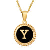 Wholesale 316L Stainless Steel Letter Pendant Necklace With Dripping Oil Design And Vacuum Electroplating In Furnace For Unisex
