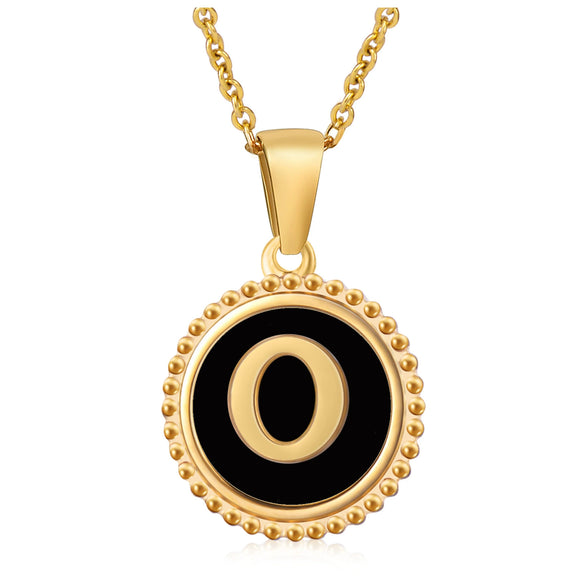 Wholesale 316L Stainless Steel Letter Pendant Necklace With Dripping Oil Design And Vacuum Electroplating In Furnace For Unisex