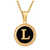 Wholesale 316L Stainless Steel Letter Pendant Necklace With Dripping Oil Design And Vacuum Electroplating In Furnace For Unisex