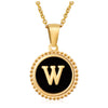 Wholesale 316L Stainless Steel Letter Pendant Necklace With Dripping Oil Design And Vacuum Electroplating In Furnace For Unisex