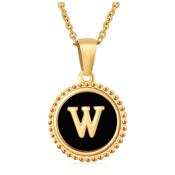 Wholesale 316L Stainless Steel Letter Pendant Necklace With Dripping Oil Design And Vacuum Electroplating In Furnace For Unisex