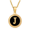 Wholesale 316L Stainless Steel Letter Pendant Necklace With Dripping Oil Design And Vacuum Electroplating In Furnace For Unisex