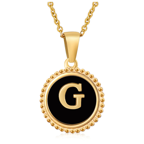 Wholesale 316L Stainless Steel Letter Pendant Necklace With Dripping Oil Design And Vacuum Electroplating In Furnace For Unisex