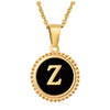 Wholesale 316L Stainless Steel Letter Pendant Necklace With Dripping Oil Design And Vacuum Electroplating In Furnace For Unisex