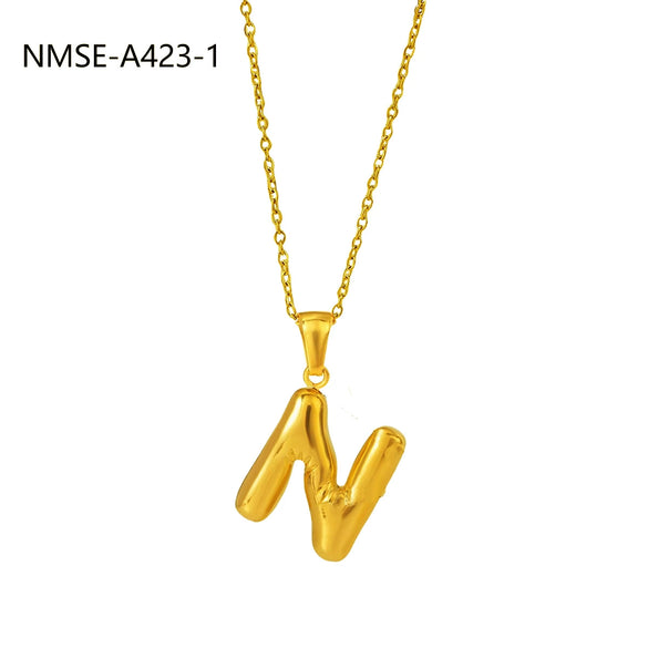 Wholesale Stainless Steel Letter Pendant Necklace With Electroplating Treatment Fashion Style