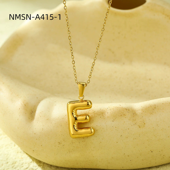 Wholesale Stainless Steel Letter Pendant Necklace With Electroplating Treatment Fashion Style
