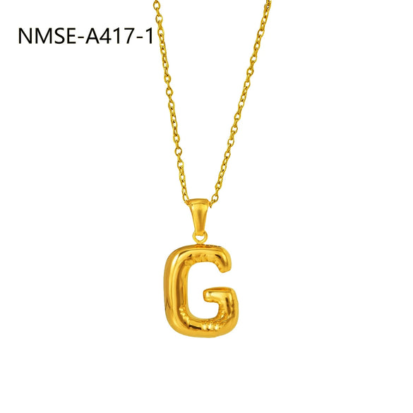 Wholesale Stainless Steel Letter Pendant Necklace With Electroplating Treatment Fashion Style