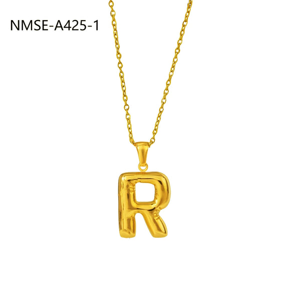 Wholesale Stainless Steel Letter Pendant Necklace With Electroplating Treatment Fashion Style