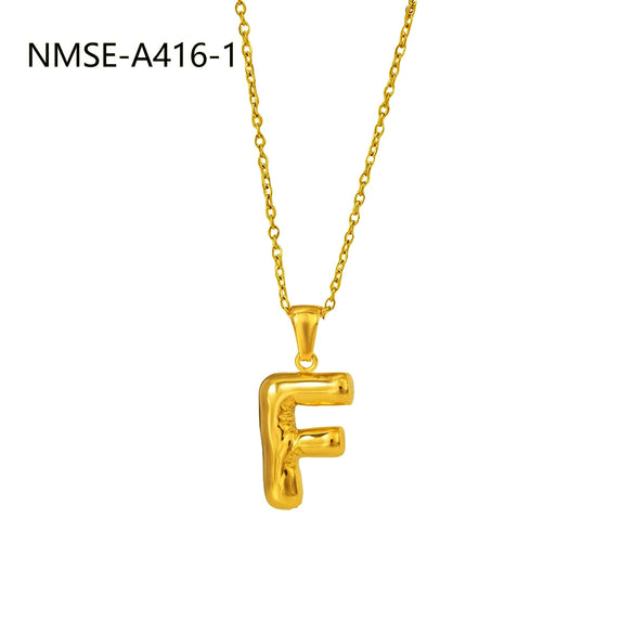 Wholesale Stainless Steel Letter Pendant Necklace With Electroplating Treatment Fashion Style