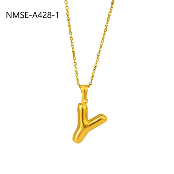 Wholesale Stainless Steel Letter Pendant Necklace With Electroplating Treatment Fashion Style