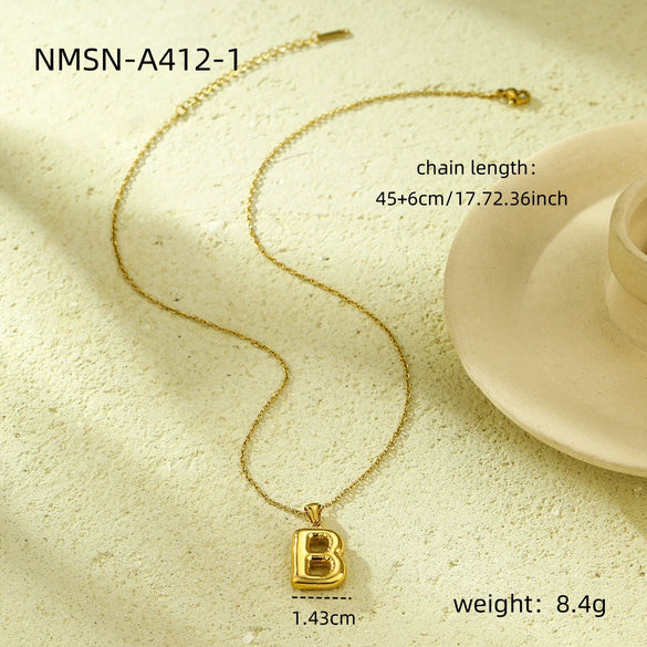 Wholesale Stainless Steel Letter Pendant Necklace With Electroplating Treatment Fashion Style