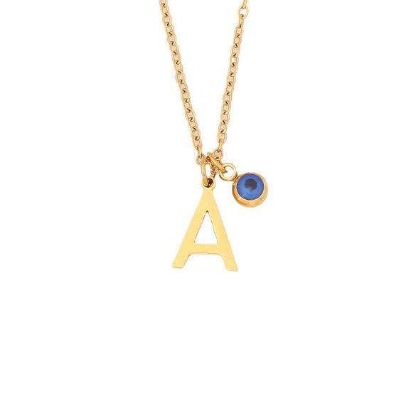 Wholesale Stainless Steel Letter Pendant Necklace With Electroplating Treatment