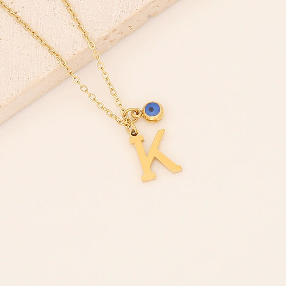 Wholesale Stainless Steel Letter Pendant Necklace With Electroplating Treatment