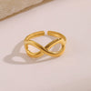 Wholesale Stainless Steel Letter Ring Electroplated Simple Fashionable Opening Adjustable For Women