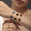 Wholesale 316L Stainless Steel Light Luxury Geometric And Flower Patterned Five Leaf Flower Bracelet For Women