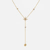 Wholesale Stainless Steel Light Luxury Geometric Eightpointed Star Yshaped Ochain Necklace With Real Gold Plating For Women
