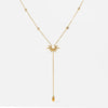 Wholesale Stainless Steel Light Luxury Geometric Eightpointed Star Yshaped Ochain Necklace With Real Gold Plating For Women