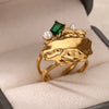 Wholesale Stainless Steel Light Luxury Geometric Exaggerated Irregular Bow Ring With Electroplating