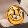 Wholesale Stainless Steel Light Luxury Geometric Exaggerated Irregular Bow Ring With Electroplating