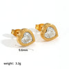 Wholesale Stainless Steel Light Luxury Geometric Heart And Star Shaped Piercing Earrings For Women With Electroplating Design