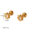Wholesale Stainless Steel Light Luxury Geometric Heart And Star Shaped Piercing Earrings For Women With Electroplating Design