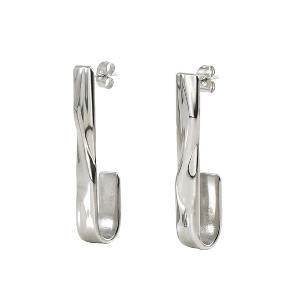 Wholesale 316L Stainless Steel Light Luxury Geometric Hook Earrings For Women Electroplated