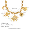 Wholesale Stainless Steel Light Luxury Geometric Oshaped Chain Sun Pendant Necklace For Women Electroplated