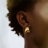 Wholesale Stainless Steel Light Luxury Geometric Ushape Electroplated Zircon Inlaid Earrings For Women