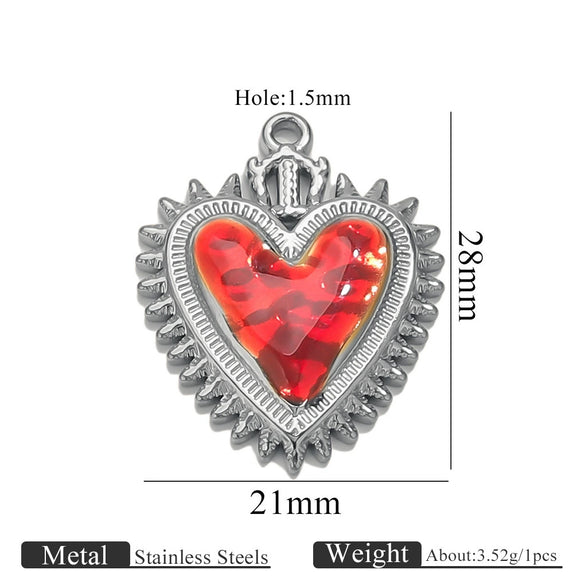 Wholesale Stainless Steel Light Luxury Heart Pendant Necklace For Women Electroplated Colorpreserving Diy